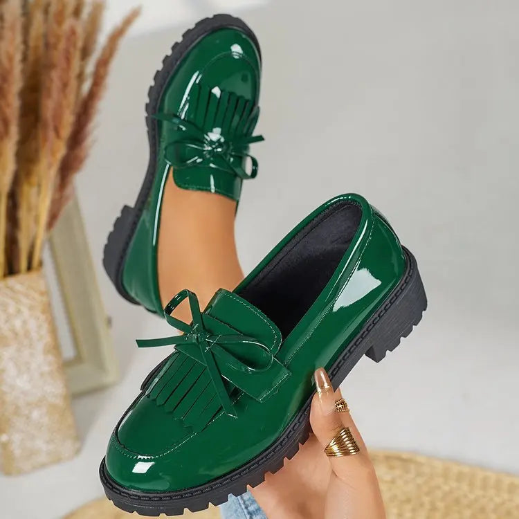 Loafers for Women Platform PU Leather Casual Shoes Woman Spring New Comfort Tassel Slip on Flats Single-shoe Plus Size 2026