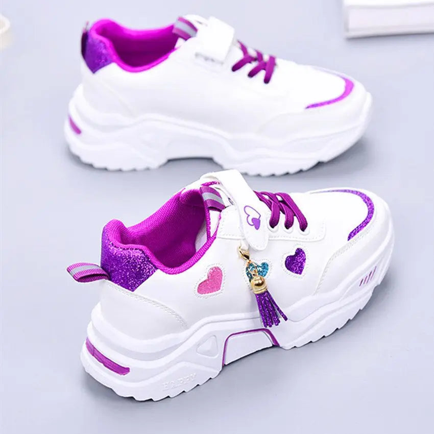 5-18y Children Sneakers Girls Casual Shoes Spring Autumn Kids Breathable Soft Soled Anti-slip Cartoon Princess Walking Footwear