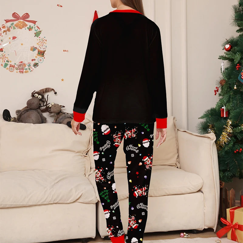 2025 New Christmas Family Matching Pajamas Santa Claus Print Adult and Children's Pajama Set Soft Sleepwear Xmas Family Look Pjs