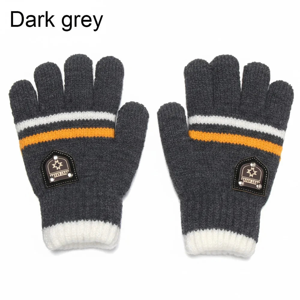 Kids Gloves Winter Full Finger Gloves Knitted Soft Children Mittens 6-12Y Boys Girls Gloves Thick Keep Warm Autumn Glove