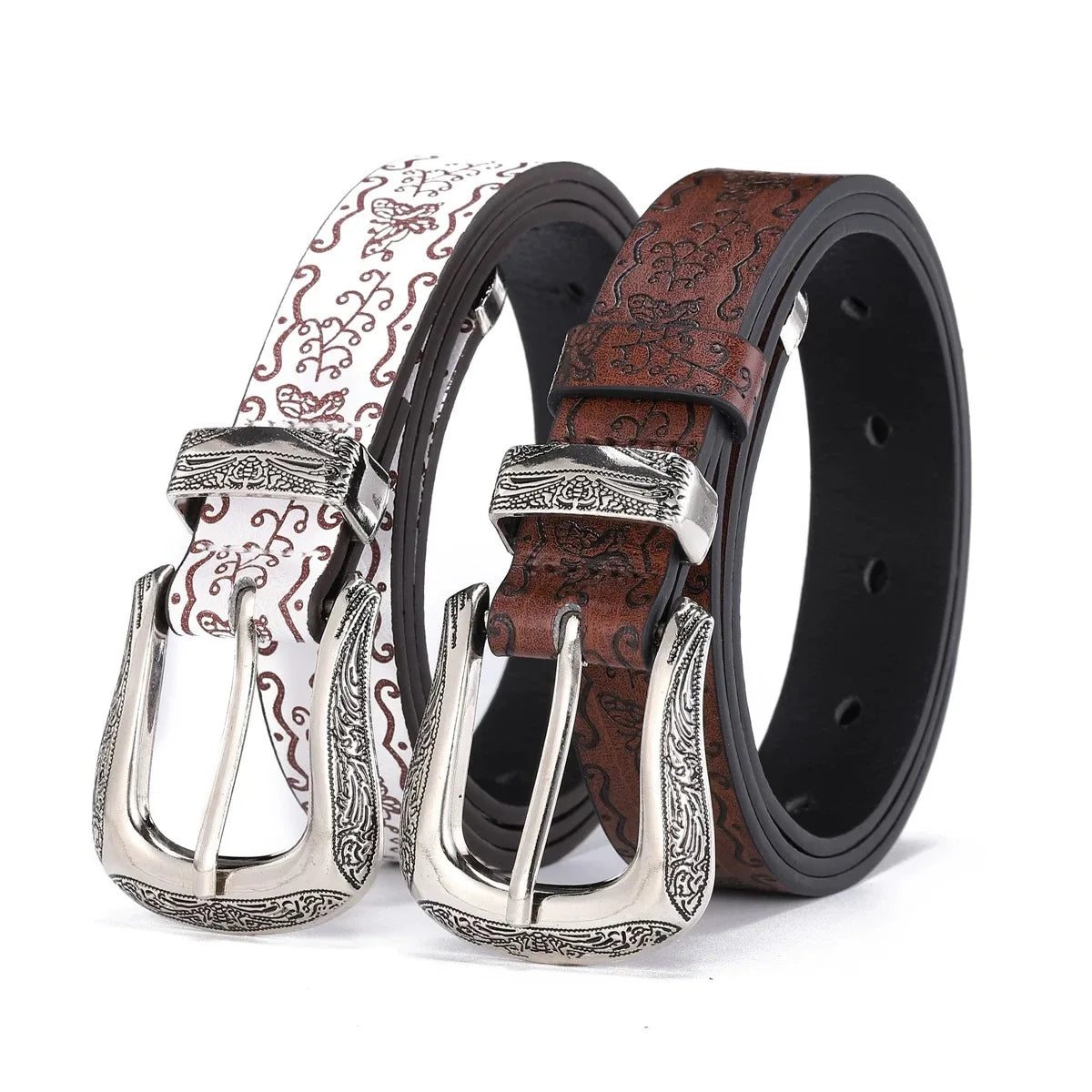 Women Belts For Jeans Dresses Pants Ladies Leather Waist Belt with Gold Buckle