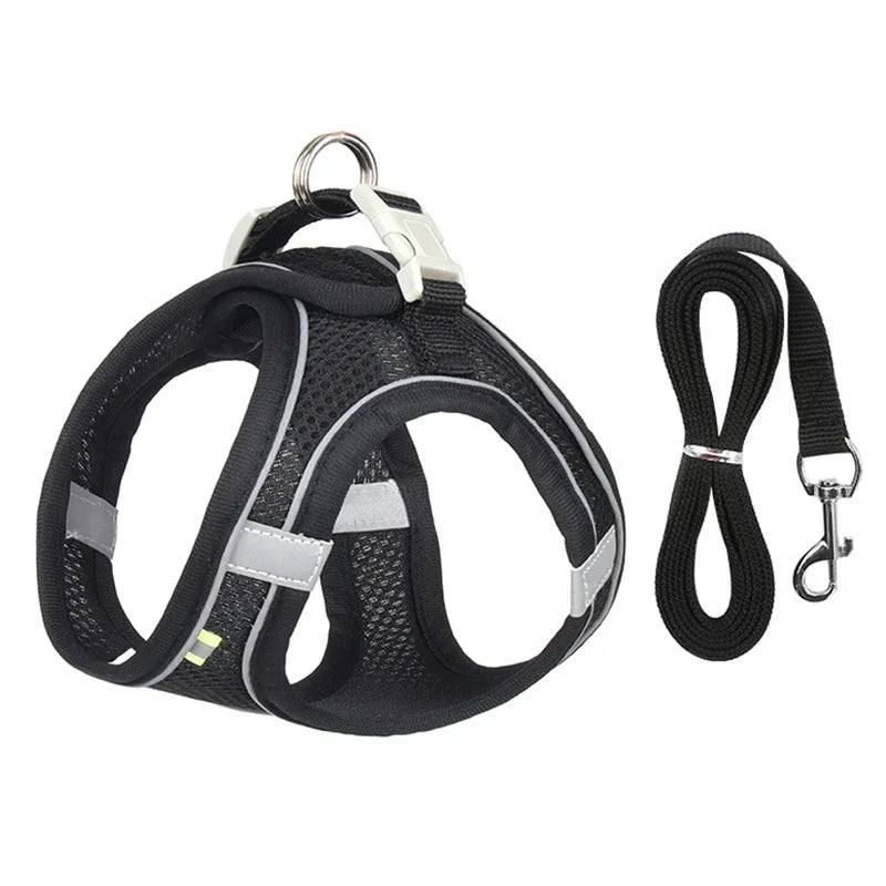 Puppy Harness Set Dog Accessories Adjustable Pet Vest Dogs French Bulldog Chihuahua Small Dog Collar Supplies Products Home