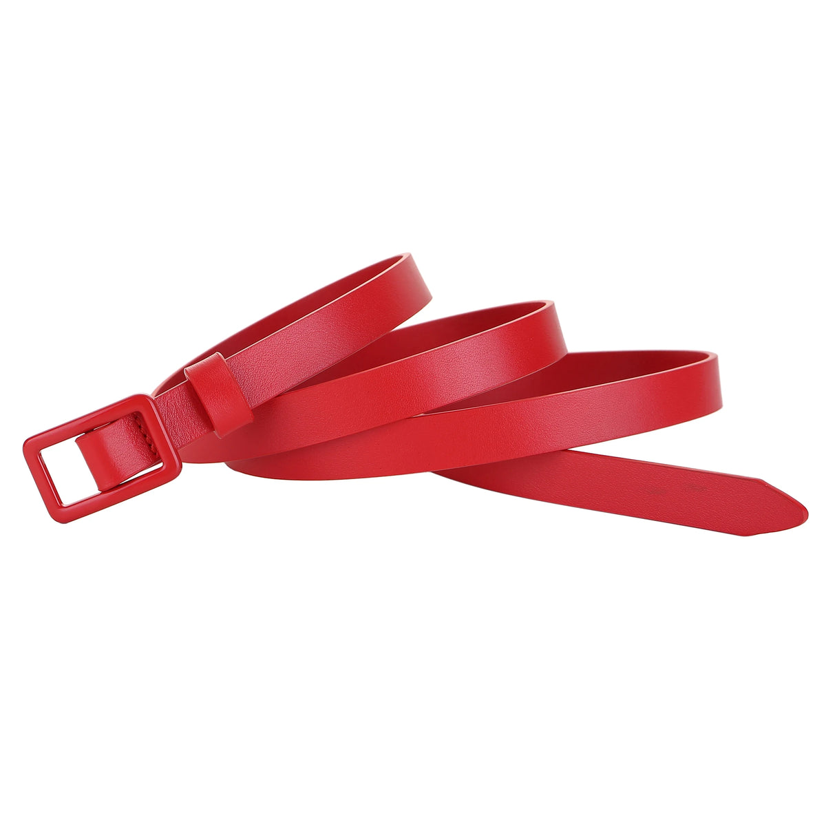 Fashion Belts for Women Metal Buckle Waist Belt Knotted Thin Belts for Jeans Dress Leather Belt Adjust Skinny Waistband