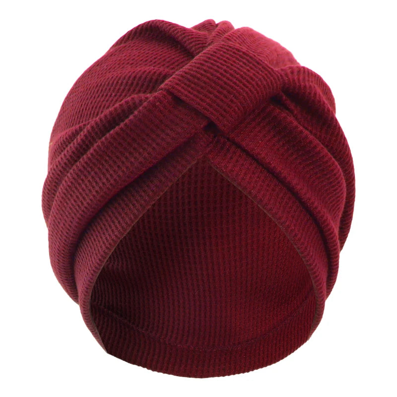 Women's headscarf hat breathable cotton thick waffle square headscarf hat Indian hat ethnic headscarf
