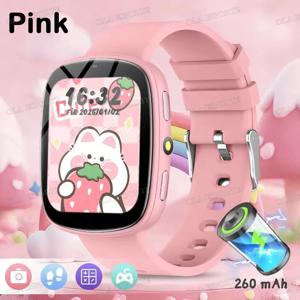 2026 Kids Games Smartwatch 1.83''HD Screen Camera Interesting Games Sleep Monitoring Alarm Clock Calculator Children Watch HT30