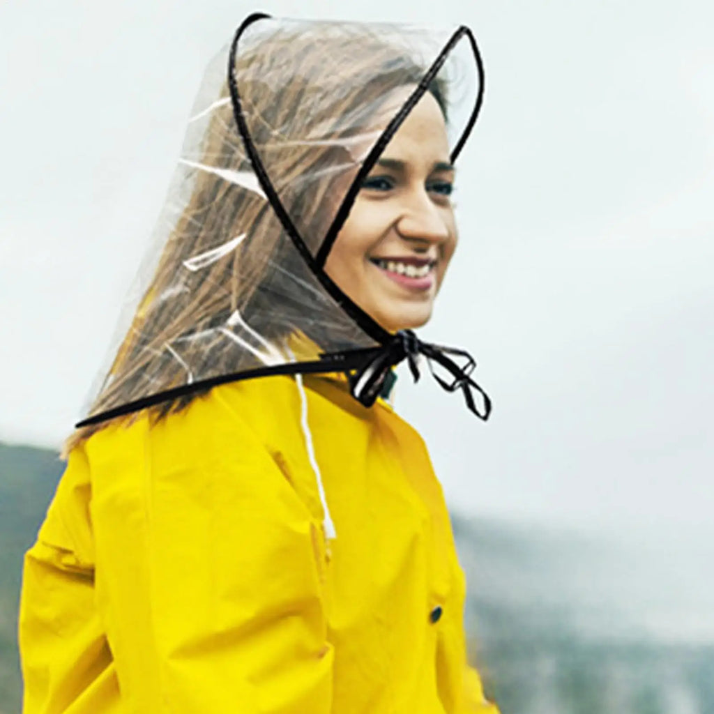 Womens Rain Hat Reusable Transparent Headwear with Brim Waterproof Transparent Rain Hat for Women Lady Girlfriend Mother Travel