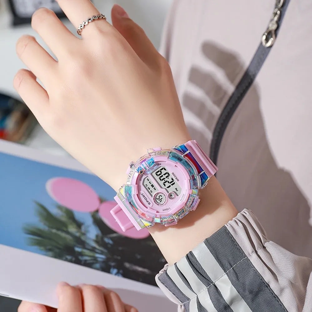 Waterproof Sports Kids Watches Night Light Alarm Clock Function Sports Clock Luminous Dial LED Digital Watch Boys Girls