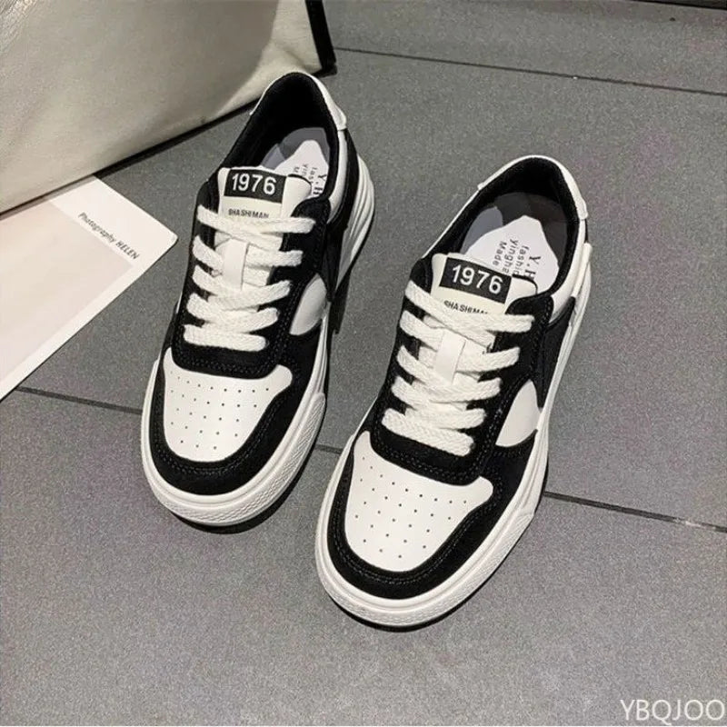 Large Size Spring and Autumn New Thick Soled Height Increasing Women's Flat Shoes Niche Trend Versatile Women's Single Shoes