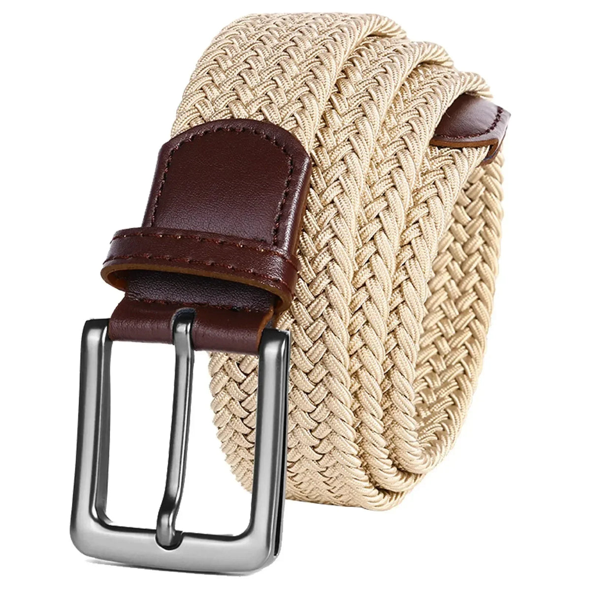 Men's Stretch Belts Elastic Braided 1 Pack, Woven Belt Men for Golf Casual Pants Shirts Jeans Comfortable