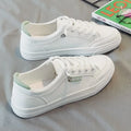 Outdoor Walking Trainers Women Running Shoes Summer Fashion White PU Leather Lace-Up Breathable Jogging Casual Sneakers De Mujer