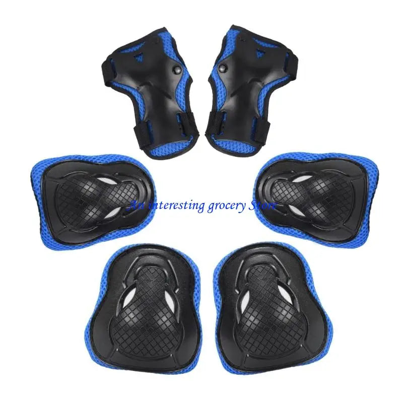 652D 6Pcs Kids Outdoor Sport Gear Set for Roller Skating Scooter Skateboard Cycling with Skating Knee Guard Elbow Hand Pad