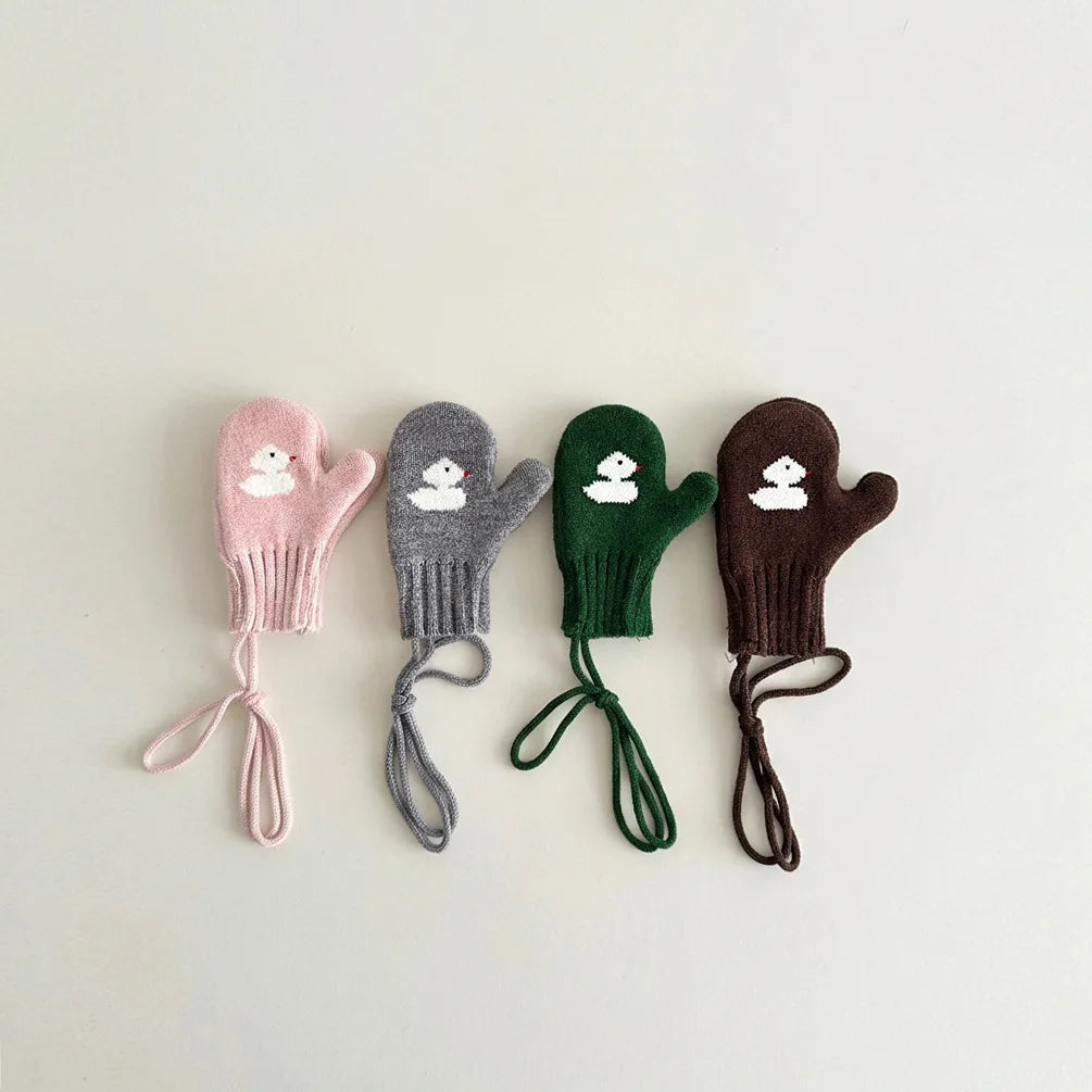 Winter Baby Gloves cartoon Knitted Kids Mittens for Girls Boys Accessories Candy Color Children Gloves Baby Gift