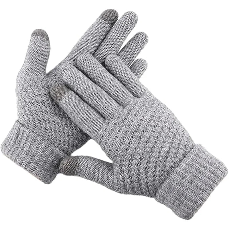Winter-lined Gloves for Both Men and Women - Thickened Elastic Touch Screen Compatible, Cold-proof and Warm Gloves
