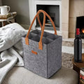 6 Bottle Wine Carrier with Divider Felt Wine Storage Tote Bag Portable Wine Gift Bag Red Wine Storage Box with Handle