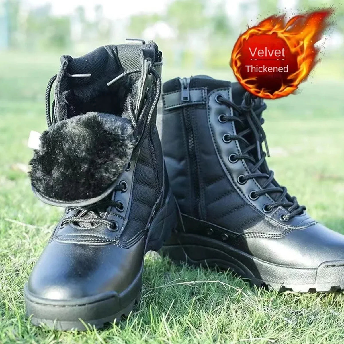 High-Performance Tactical Boots for Men Black Waterproof Outdoor Hiking Boots Anti-Slip Military Boots