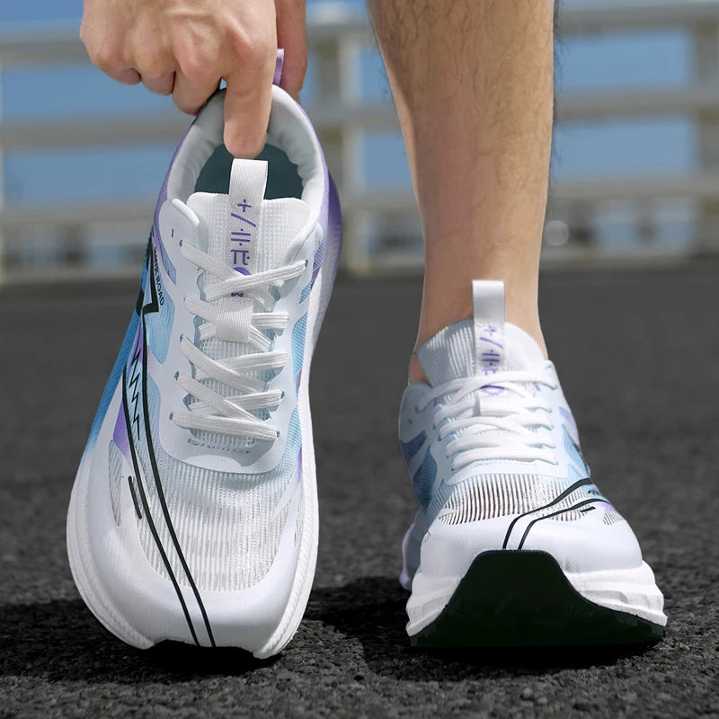 Men Sports Shoes Wide Toe Box Running Sneakers Women Thick Soled Anti Slip Cushion Shock-absorbing Training Carbon Plate Shoes