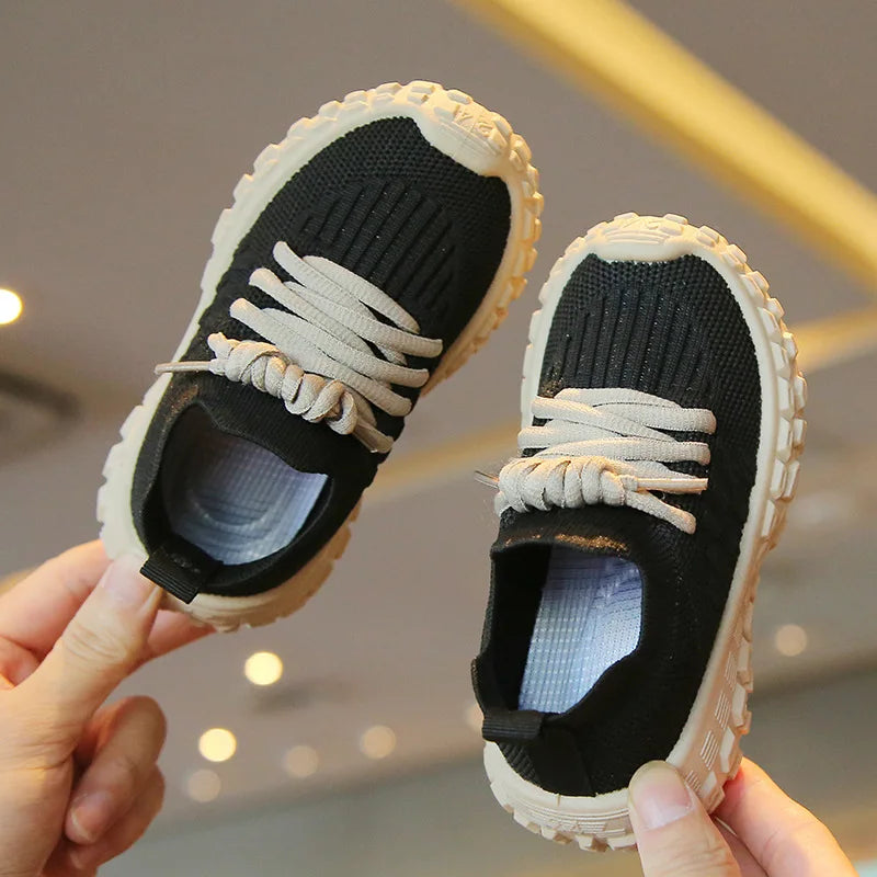 Children Sports Shoes Breathable Mesh Shoes Boy Casual Shoes Knitted Girls Kids Sneakers Soft Bottom Baby Shoes Toddler Sneakers