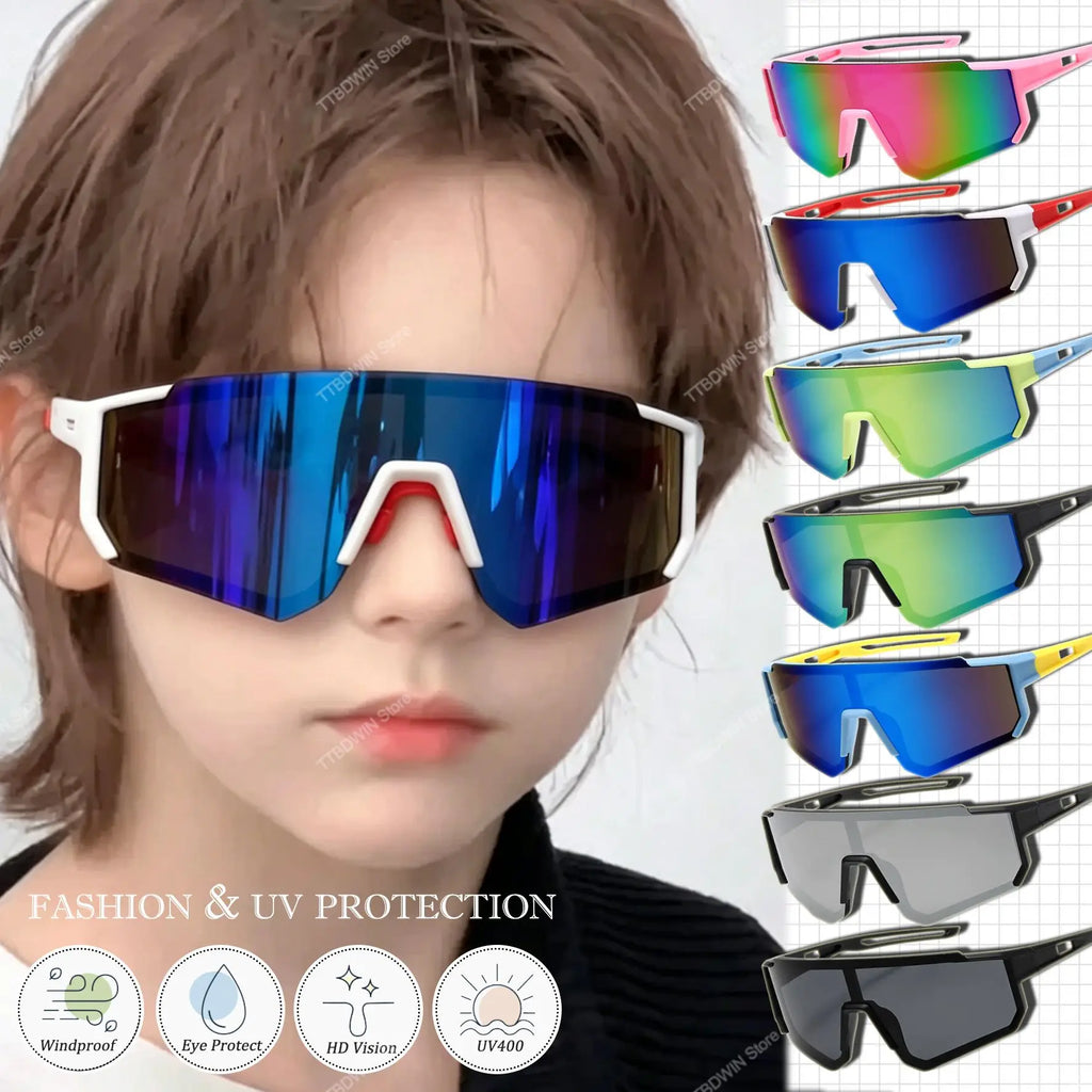Cycling Sunglasses For Children Boys Girls Eyewear Fashion Windproof Outdoor Sports MTB Riding UV400 Goggles