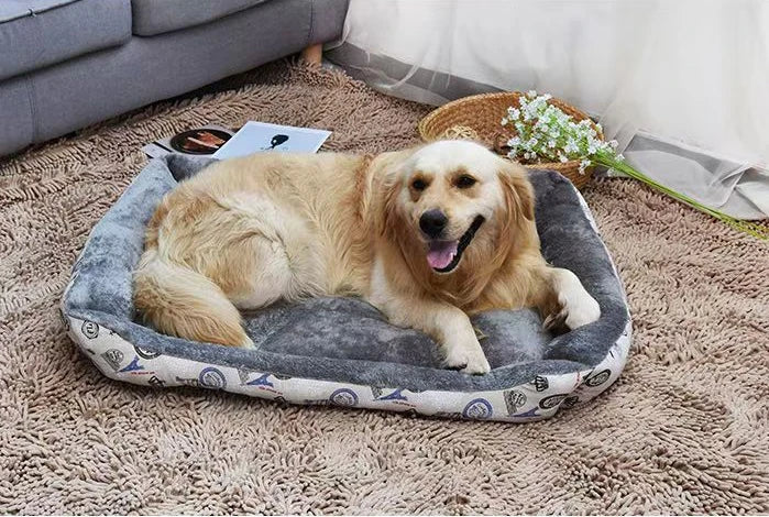 Warm pet kennel， dog cushion gray plush，breathable dog bed cat sleeping bag