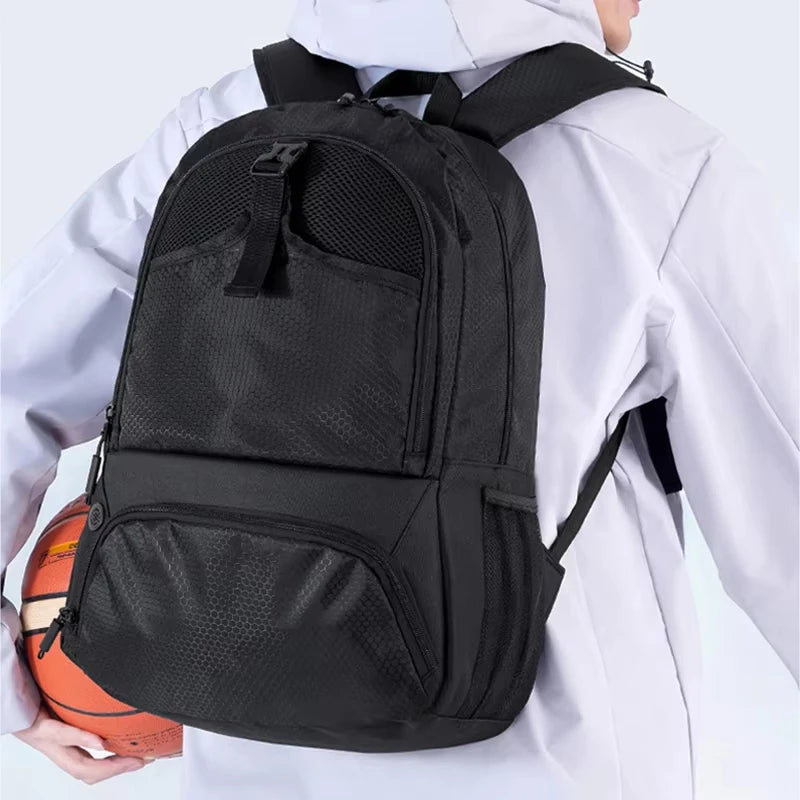 Sports Gym Fitness Yoga Backpack with Shoes Pocket Outdoor Large Camping Hiking Basketball Bag Capacity Soccer Equipment Pack