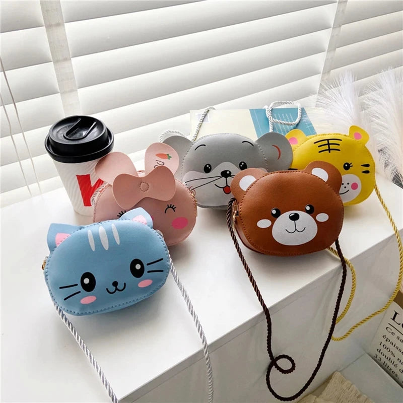 Kids Baby Girls Boys Cartoon Animal Bag Crossbody Design Purse Handbags Bags PU Leather Cute rabbit Snap Shoulder Bag 2024 Gift