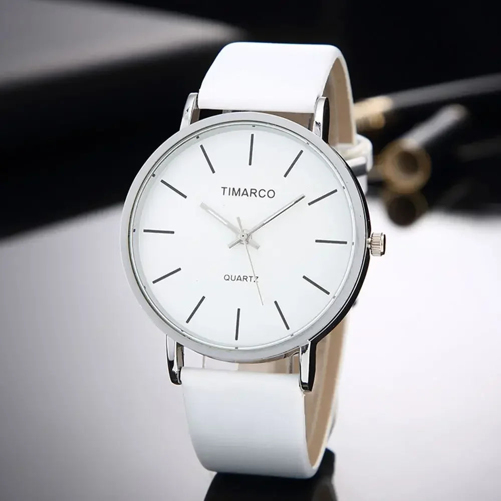 Simple Women's Watches Fashion Leather Slim Strap Wristwatch Ladies Quartz Watch Round Dial Clock Gift Relojes Para Mujer