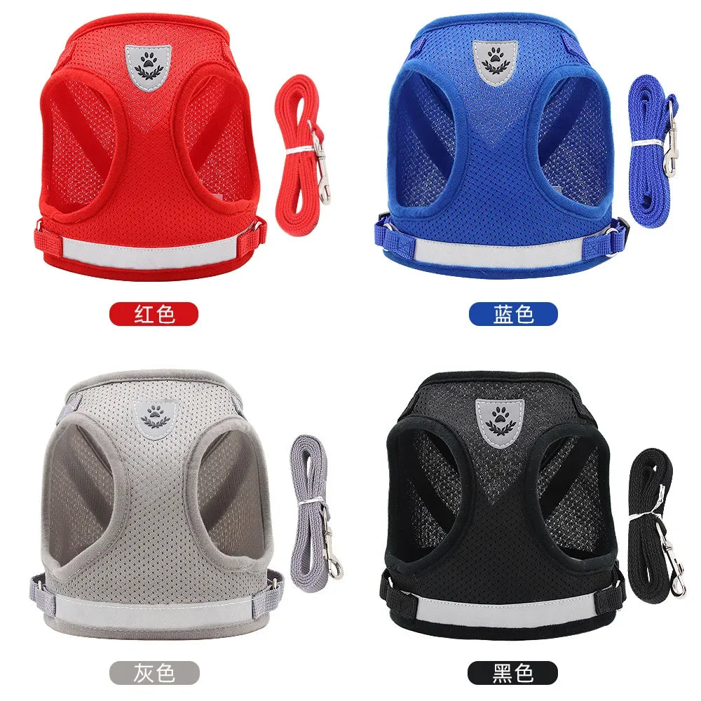 Adjustable Pet Dog Cat Harness and Leash Set Harness for Dogs Cats Vest Harness Puppy Dog Kitten Lead Cat Collar Pet Accessories