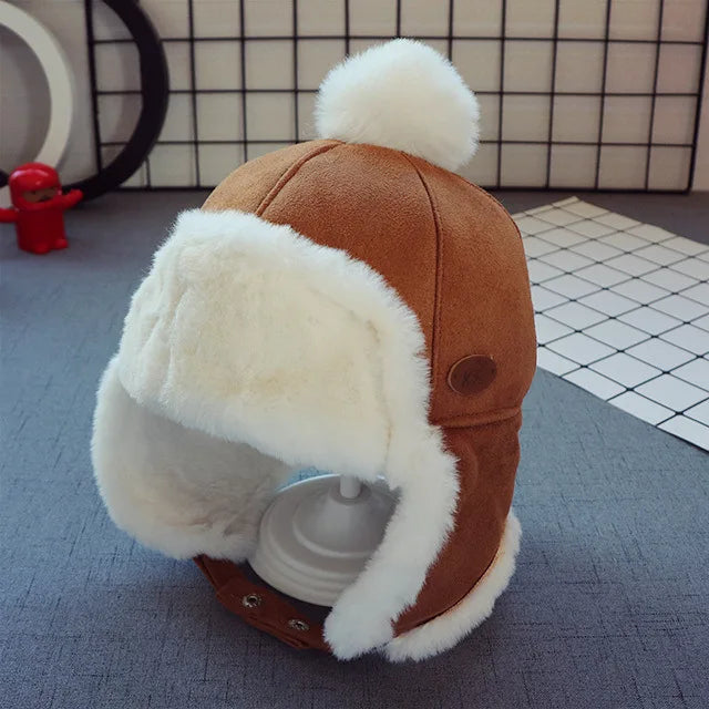 Kids Beanies Winter Baby Child Knitted Hat Kids Girls Russian Female Thicker Warm Caps Age For 2-6 Years Old Ushanka Hat 2019