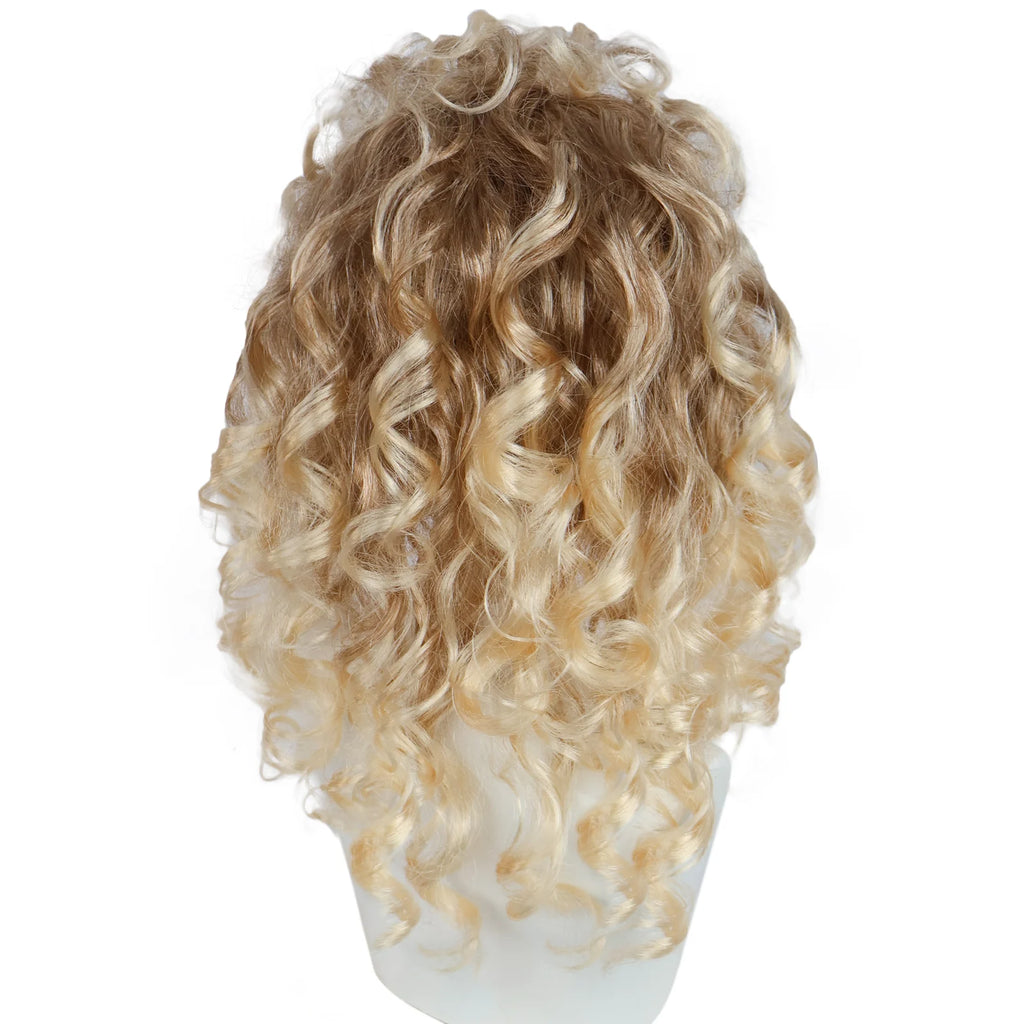 Synthetic Blonde Big Curly Wig  for Women 80s Hippie Rocking 70s 90s Theme Party, Classic Fashion Retro Elegant Princess Wig