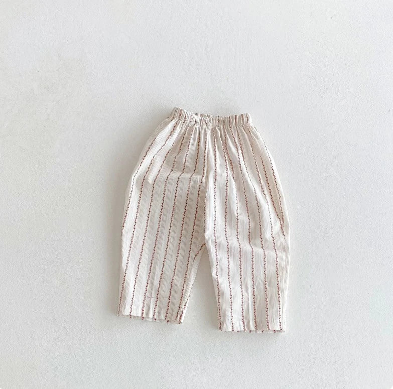 Kids Korean Style Casual Pants With Floral Tomato Prints Loose Fit Trousers Fashion Casual Kid Bottoms Baby 9M-6T Kid Soft Wear