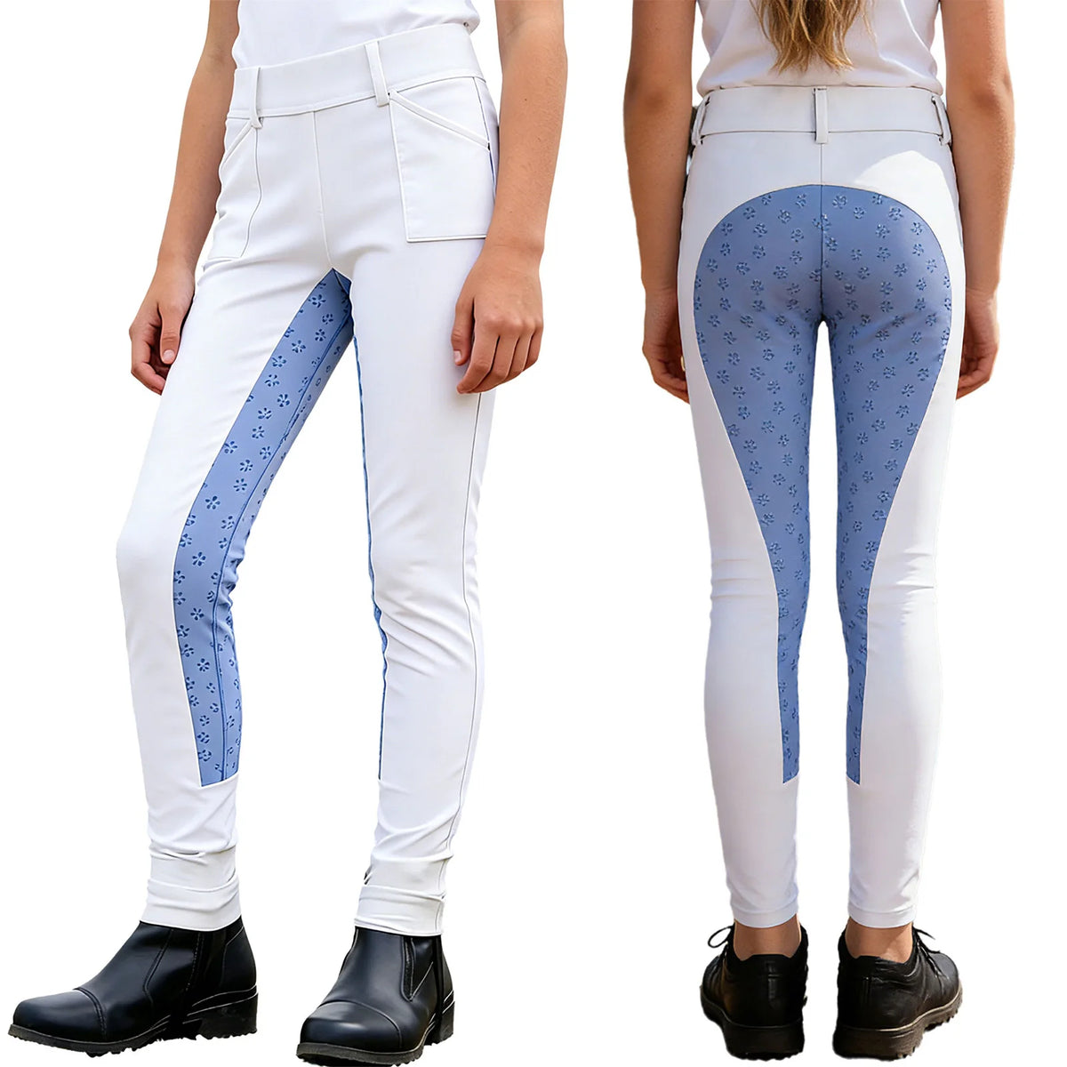Unisex Kids Boys Girls Horse Riding Sports Clothes Anti-skid Full Seat Equestrian Pants Leggings Workout Bottoms Daily Wear