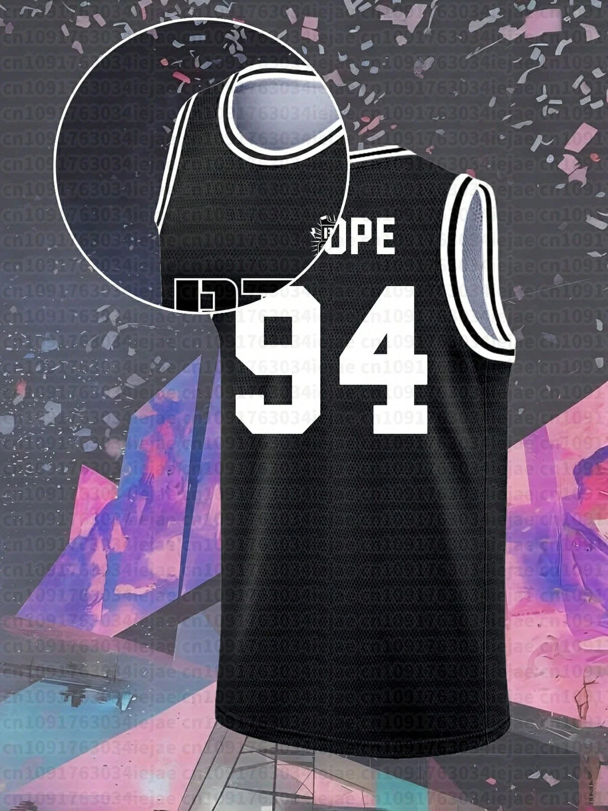 Men Kid Jersey Black Mesh Sleeveless Basketball Style Tank Fan Merch Casual Sport Streetwear Outfit