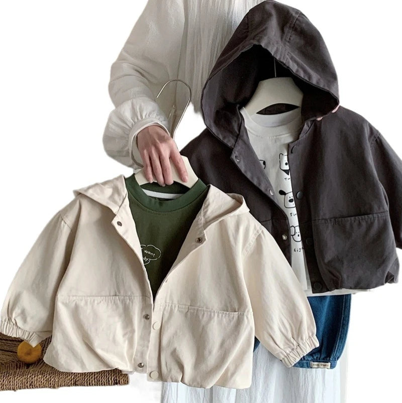 Kids Hooded Jacket 2026 Spring and Autumn Boys Fashionable Casual Versatile Toddler Spring Top Baby Jacket