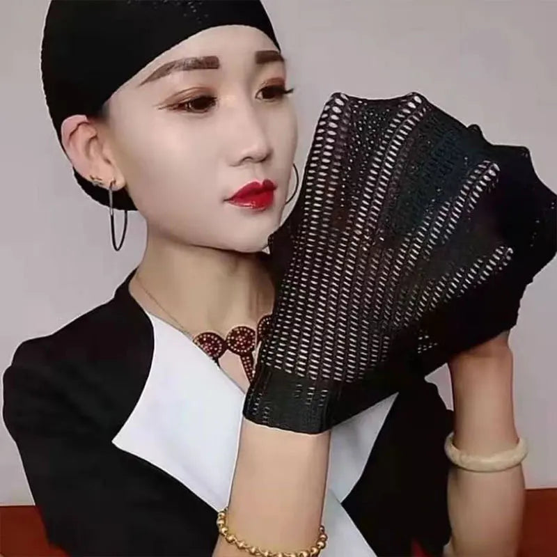 Muslim Mesh Hats for Women Lightweight Portable Solid Color Caps Islamic Skull Caps Black Hair Net