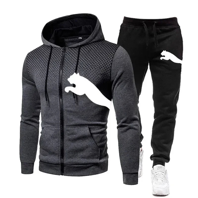 Men's Autumn/Winter Hoodie Set, men's fashion autumn/winter designer clothing, hoodie + long pants set, jogging sportswear