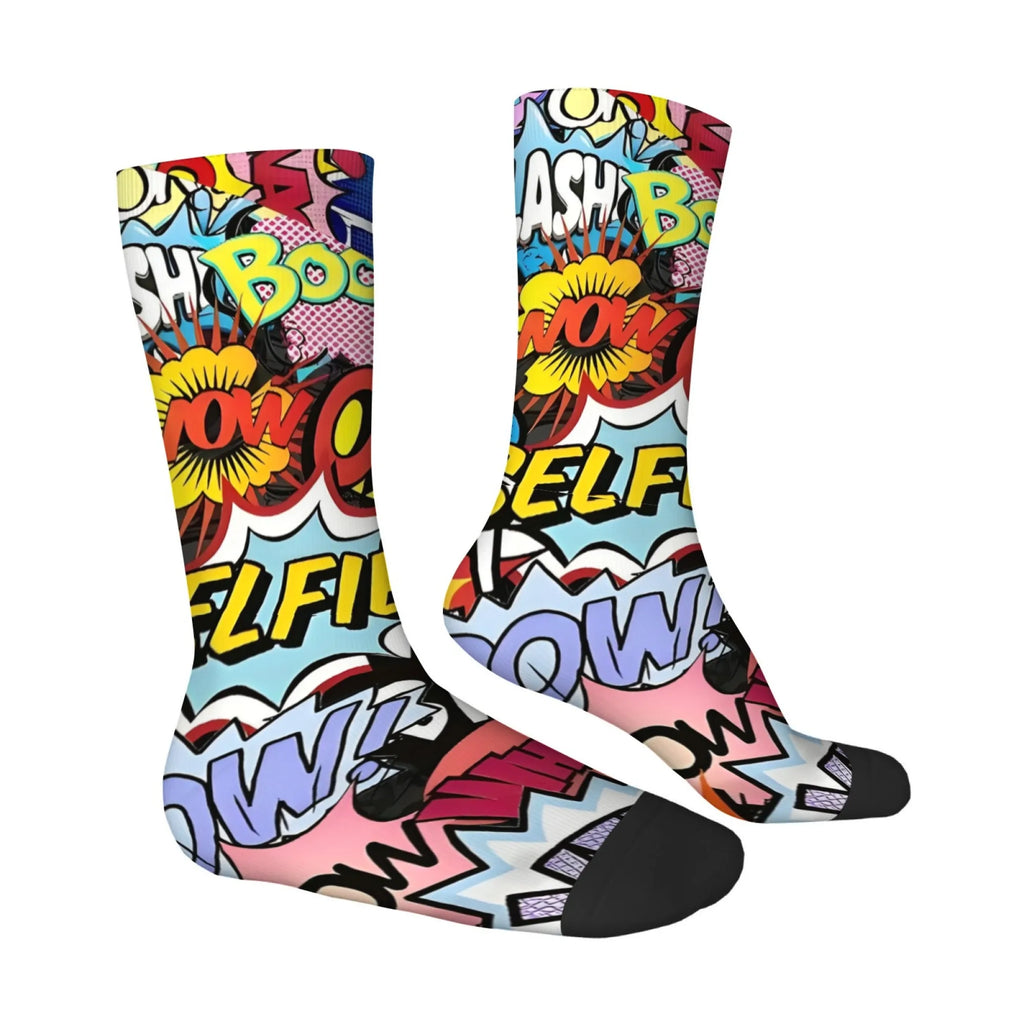 Funny Cartoon Art Style Men's Socks Comfortable and Soft Socks Cartoon Novelty Street Fashion Hip-hop Fun Skateboarding Socks