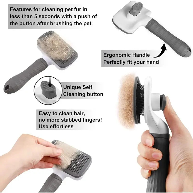 Pet Hair Remover, Dog & Cat Brush, Multi-Surface Cleaning, Easy to Clean, Grey, For Pet Owners HJ