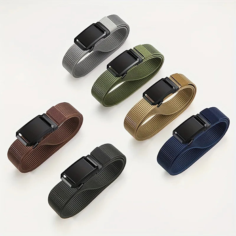 Men's Belt With Automatic Metal Buckle , Outdoor Working Tactical Belt ,Toothless Automatic Buckle For sports canvas Belts