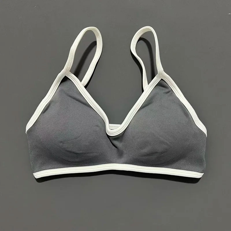 Sports Bra For Women Padded Wireless Yoga Bra Seamless Breathable Shockproof Gym Workout Crop Top Adjustable Straps Bralette
