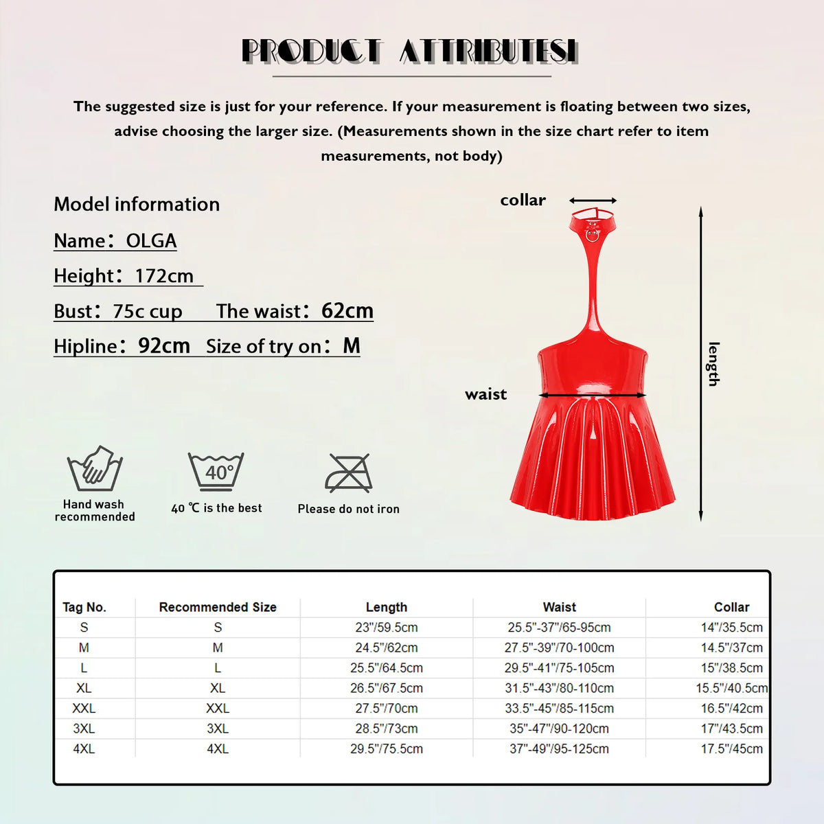 Womens Patent Leather Latex Dress Clubwear Open Chest Halter Ruffled Wet Look Halter Sexy Club Latex Dress with 2 Press Buttons