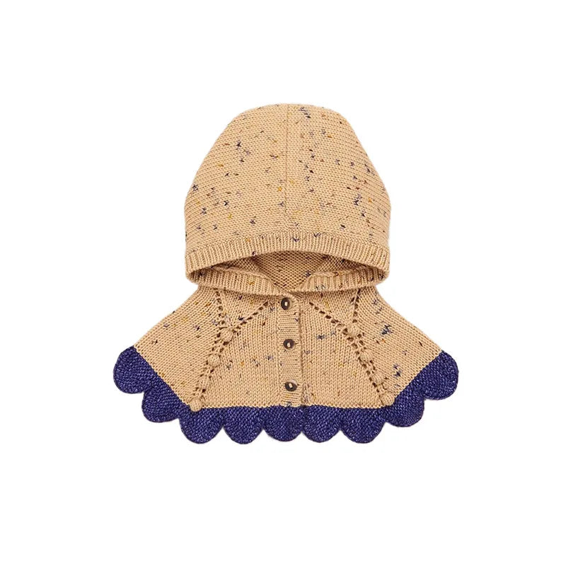 Kids' Sweater Set for Autumn & Winter 2025 MP Series - Girls' Tie-Front Shirt, Popcorn Knit Top, Skirt and Shawl Set
