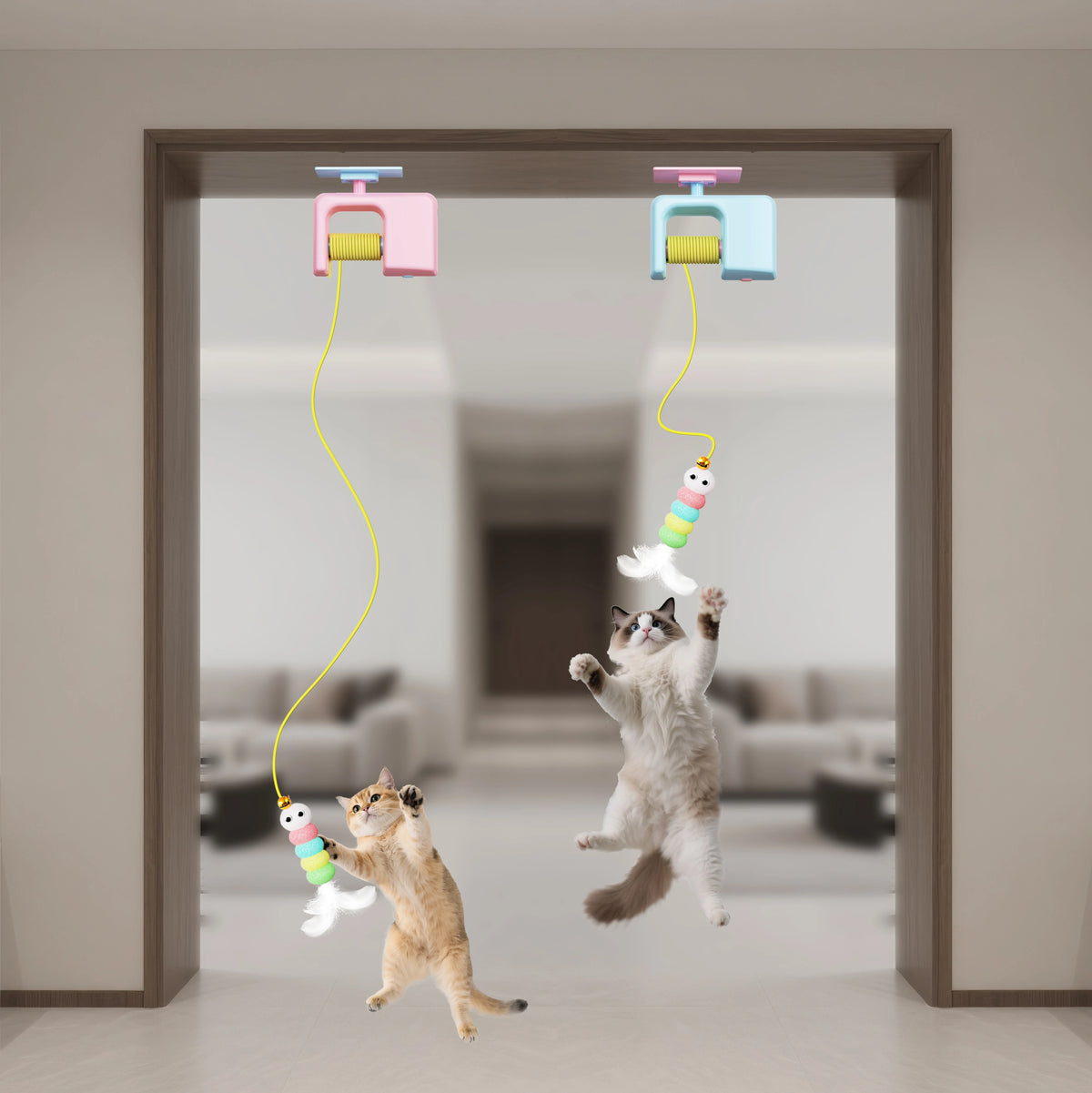 Caterpillar and Flying Bird Suitable for Self-playing Pet Chasing Toys Interactive Cat Toys for Indoor Cats Hanging Automatic