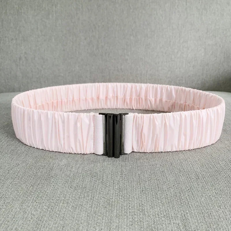 Colorful Women Elastic Band Wide Belts Simple Down Coat Waist Belt Female Buckle Black Strap Dress Decoration Accessories