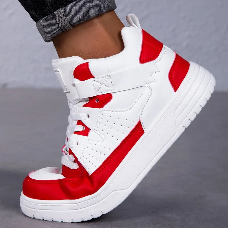 Men‘s Shoes Fashion High-top Sneakers High Quality Leather Casual Shoes Classic Lace Up Ankle Boots Sport Running Shoes for Men