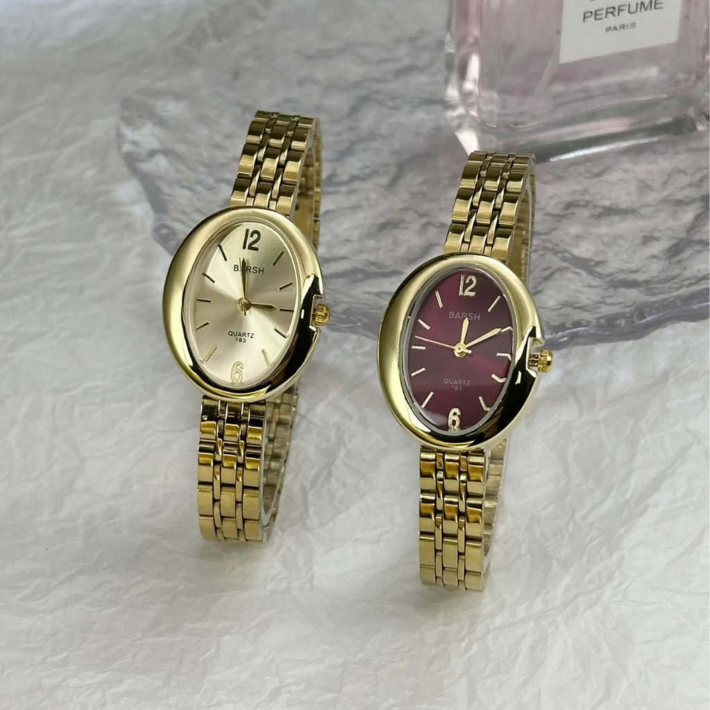 Ladies' Watches High-end Light Luxury Wristwatch Pigeon Egg Oval Dials Quartz Watch Women's