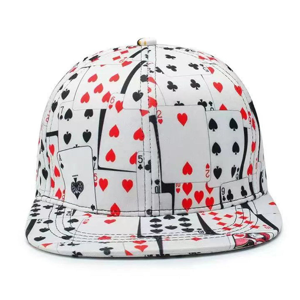Unisex Poker Card Printed Hip-hop Hats Spring Autumn Outdoor Adjustable Casual Baseball Caps Sunscreen Hat Sports Cap
