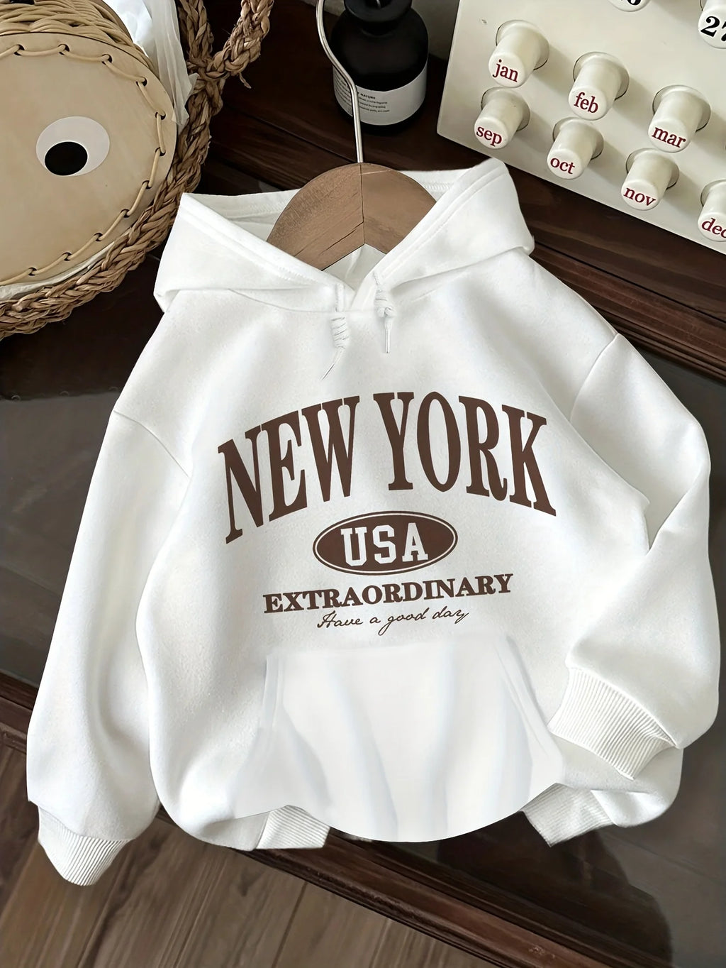 Casual Stylish Women'S Hoodie with Letter Print Long Sleeve Pullover with Kangaroo Pockets Comfortable Stylish Minimalist Design