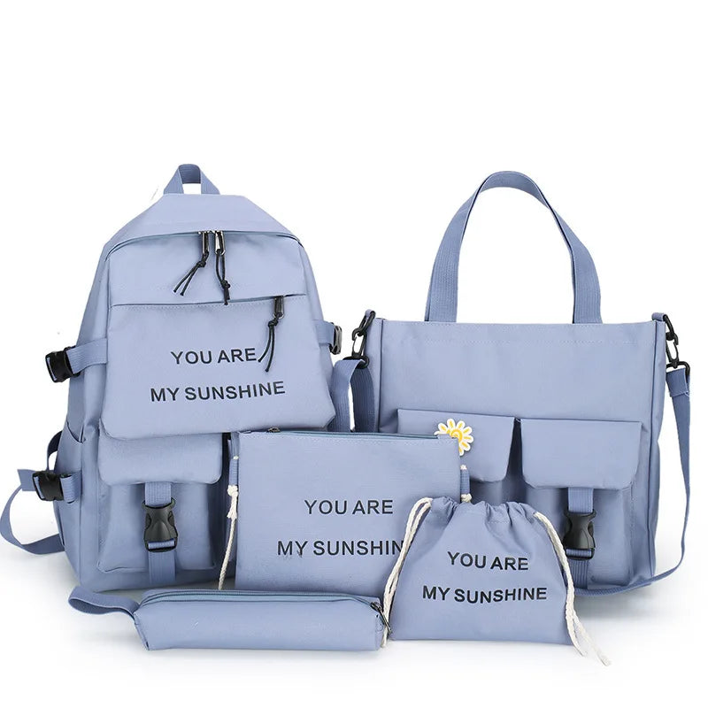 4 Pcs Sets Children's School Backpack Kawaii Women's Backpack Bookbag School Bags for Teens Girls mochilas para niñas 가방 рюкзак