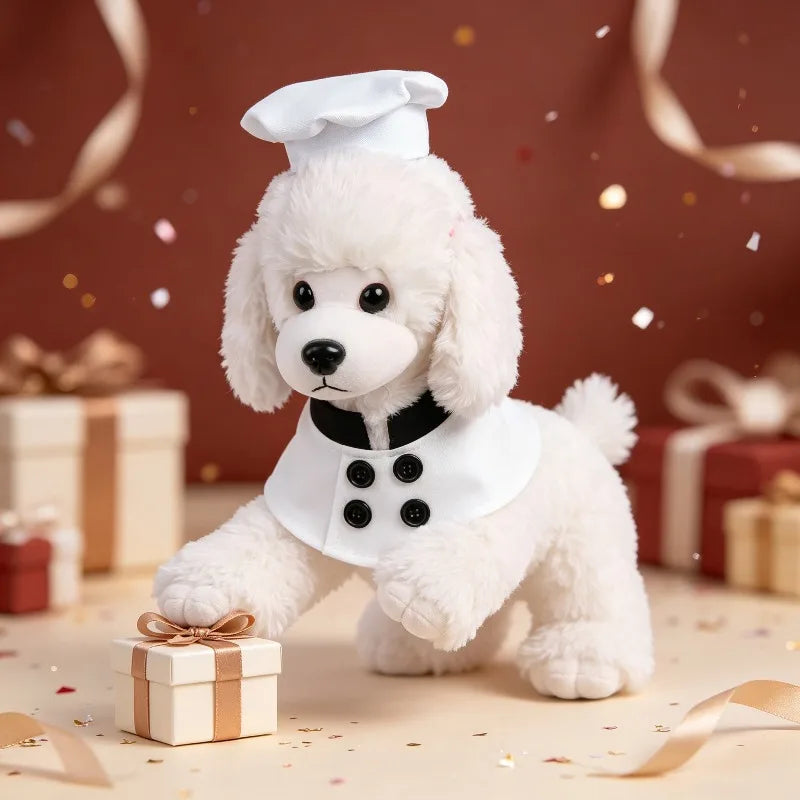 New Cute Pet Clothing Chef Suit with Matching Hat Dog Outfit for Holiday Cosplay Party Activity Dress Up
