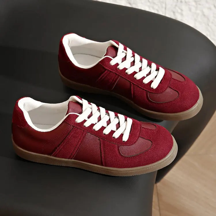 Women's Flat-bottomed Sneakers Spring and Autumn 2025 Series Fashion Casual Lace-up Comfortable Low-cut Shoes Zapatos De Mujer
